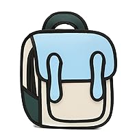 YDTRM 3D Jump Style 2D Drawing From Cartoon Paper Backpack Shoulder Bag Comic Bookbag (blue)
