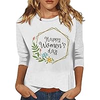 Mom Outfits for Women Trendy,Mothers Day Shirts for Women 3/4 Sleeve Round Neck Mama Tops Funny Printing Fashion Mom Tee Top Women's 3/4 Sleeve Tops