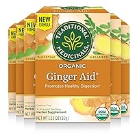 Traditional Medicinals Organic Ginger Aid Digestive Tea, 16 Count (Pack of 6)