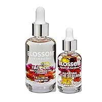All Natural, Cruelty Free, Infused with Real Flowers, Face Oil + Eye Serum Bundle 2 pack (1.5 fl oz), Summer Breeze