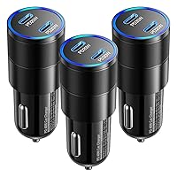 USB C Car Charger 40W, OKRAY 3-Pack 2-Port Type C Phone 15 Car Charger PD3.0 Fast Charging Car Phone Charger Cigarette Lighter Adapter Compatible for Phone 15 Pro Max Plus 14, Galaxy S24 S23 Note 20