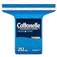 Cottonelle Fresh Care Flushable Wet Wipes, Adult Wet Wipes, 1 Refill Pack, 252 Wipes Per Pack, Packaging May Vary