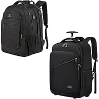 MATEIN Backpack for Men &17 inch Rolling Backpack Bundle |Expandable 15.6 inch Backpack & Large Wheeled Backpack