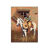 Mexican Art Western Art Cowboys Horses Mexican Cowboys Hispanic Culture Latin Folk Art Decorative Po Canvas Painting Posters And Prints Wall Art Pictures for Living Room Bedroom Decor 12x16inch(30x40