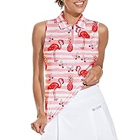 Soneven Womens Sleeveless Golf Shirt Moisture Wicking Athletic Golf Tank Top Printed Polo Tennis Shirts (XS-3XL)