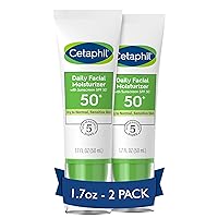Daily Facial Moisturizer SPF 50, 1.7 Fl Oz (Pack of 2),Gentle Facial Moisturizer For Dry to Normal Skin Types, No Added Fragrance, Dermatologist Recommended (Packaging May Vary)