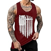 American Flag Tank Top Men Summer Independence Day Sleeveless Shirts Workout Muscle Gym Fitness Vacation Vest Tops