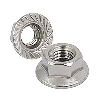 50 x Serrated Flanged Nuts M5 x 0.08 Pitch. Hex Nut 5mm Bright Zinc Plated