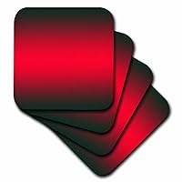3dRose, Red, Black Gradient Color-Ceramic Tile Coasters, Set of 4 (CST_112050_3), 4 Count