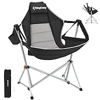 KingCamp Hammock Camping Chair Swinging Rocking Chair for Adults Lawn Beach Portable Folding Chair with Adjustable Back Support Carrying Cup Holder