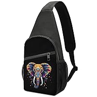 Elephant Head Crossbody Sling Backpack Adjustable Straps Chest Bag for Hiking Traveling Outdoors