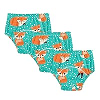 ALAZA Animal Print Cute Fox Seamless Cotton Potty Training Underwear Pants for Toddler Girls Boys, 2t, 3t, 4t, 5t