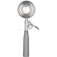 Carlisle FoodService Products 60300-8 Stainless Steel Portion Control Disher Scoop, 4 oz, Gray, Pack of 12