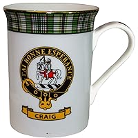 I LUV LTD China Coffee Mug Craig Clan Crest Gold Rim Scottish Made