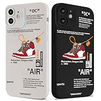 2 Pack Compatible with iPhone 11 Case,Cool Shoes Brand Design Silicone Phone Case Upgraded [Camera Protection] iPhone Case for iPhone 11 (Black&White)