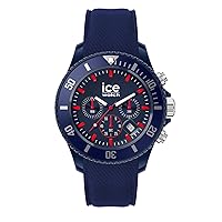 Ice-Watch - ICE Chrono Blue Red - Blue Men's Watch with Silicone Strap - Chrono - 020622 (Large), blue, Strap.