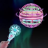 Tikduck 1 Pack Pink Flying Orb Ball with 1 Pack Magic Wand, Cool Stuff Christmas Birthday Toy Gift, for Kids Age 6 7 8 9 10