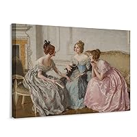 CNNLOAO Victorian Era Beautiful Elegant Lady Art Poster (8) Canvas Poster Wall Art Decor Print Picture Paintings for Living Room Bedroom Decoration Frame-style 24x20inch(60x50cm)