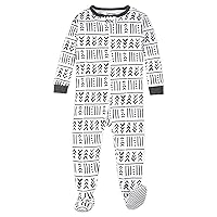 Lamaze Boys' Super Combed Natural Cotton Footed Stretchie One Piece Sleepwear, Baby and Toddler, Zipper, 1 Pack, Dark Grey Lines & Arrows, 5T