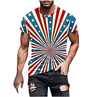 American Flag T-Shirt Men's Patriotic Shirts 1776 Short Sleeve Graphic Tee Tops AthletiGym Workout Muscle Shirts