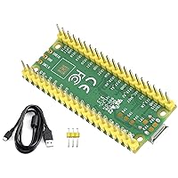waveshare Pre-Soldered Header Raspberry Pi Pico with USB Cable, Based on Raspberry Pi RP2040 Dual-Core ARM Cortex M0+ Processor, Running up to 133 MHz, Beginner-Friendly Microcontroller