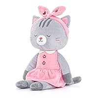 Lazada Stuffed Cat Dolls Animal Kitty Plush Toy Baby Girl Gifts Gray with Hair Band 16