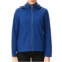 ALPHA CAMP Rain Jackets for Women Waterproof Softshell Windbreaker Jackets with Hood Rain Coats for Outdoor Hiking Camping