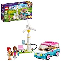 Friends Olivia's Electric Car Toy 41443 Vehicle for Girls, Boys and Kids 6 Plus Years Old, with Mia Mini-Doll & Puppy Figure Eco Education Playset