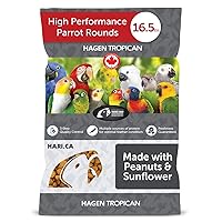 Hari Tropican Bird Food, Hagen Parrot Food Spheres with Peanuts & Sunflower Seeds, High Performance Formula, 8mm, 16.5 lb Bag