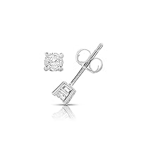 Natalia Drake 925 Sterling Silver Round 1/4 Cttw Tiny Diamond Stud Earrings for Second Hole Ear Cartilage Piercing Color IJ/Clarity I2-I3