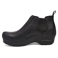 Dansko Frankie Classic Stapled Clog in Ankle Boot Style - Anti-Fatigue Rocker bottom promotes Forward Foot Motion - Premium Leather Uppers for Long-Lasting Wear