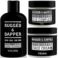 Age Defense Face Cream, Daily Power Scrub Facial Cleanser, Age Defense Eye Complex
