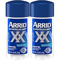 Arrid Extra Dry Clear Gel Antiperspirant & Deodorant, Cool Shower - 2.6 Ounce (Pack of 2)