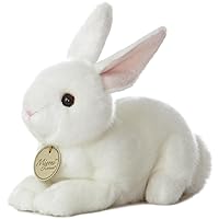 Aurora® Realistic Miyoni® American White Rabbit Stuffed Animal - Lifelike Detail - Cherished Companionship - 8 Inches