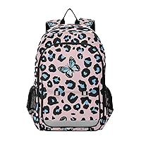 ALAZA Butterfly Leopard Cheetah Print Laptop Backpack Purse for Women Men Travel Bag Casual Daypack with Compartment & Multiple Pockets