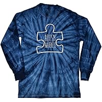Autism Awareness White Puzzle Long Sleeve Tie Dye