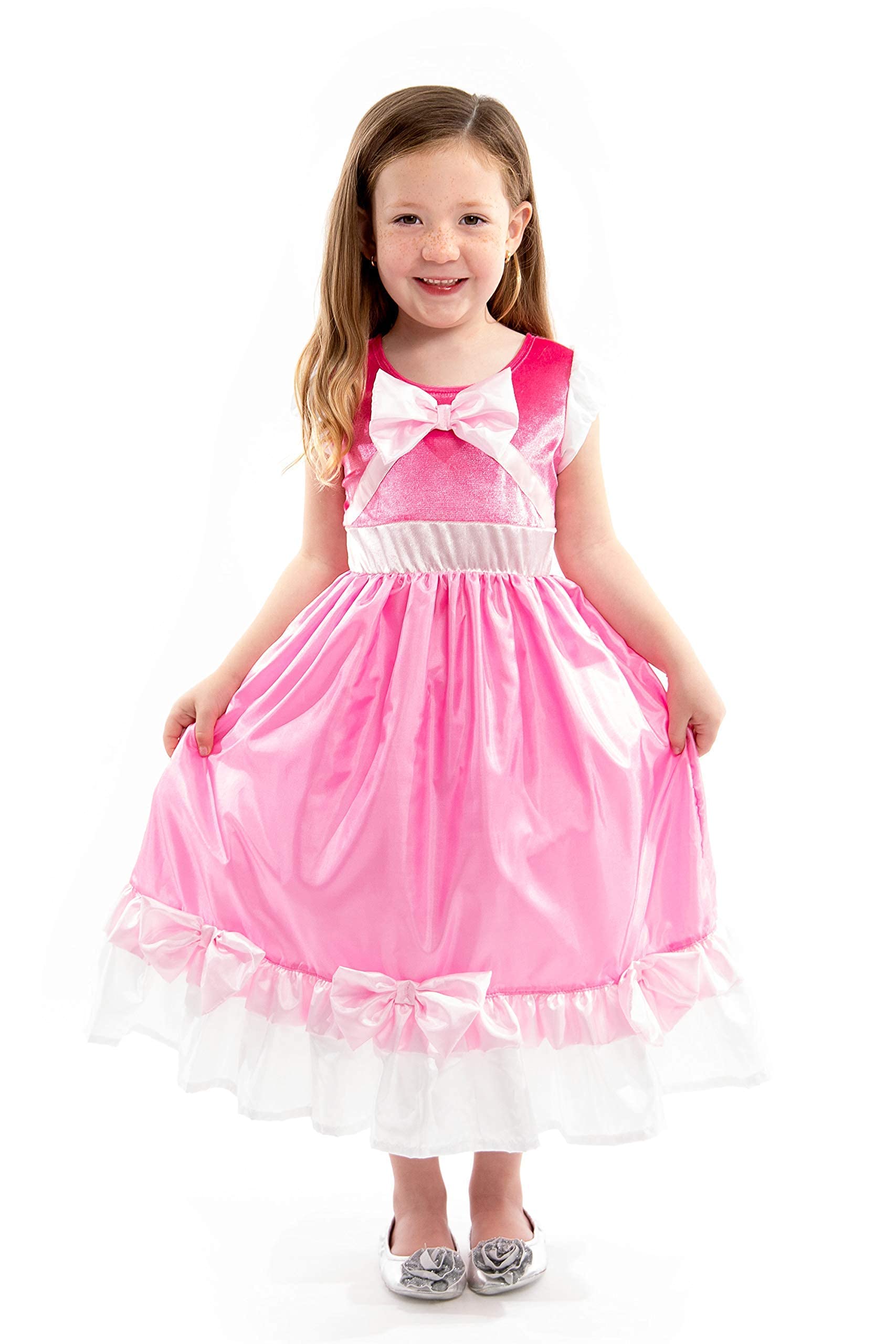 Little Adventures Cinderella Pink Ball Gown Dress up Costume (X-Large Age 7-9) with Matching Doll Dress - Machine Washable Child Pretend Play and Party Dress with No Glitter