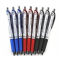 Energel Deluxe RTX Retractable Liquid Gel Pen,0.5mm, Fine Line, Needle Tip, Black.blue.red Ink-each 3 Pens/total 9 Pens Special Value Set