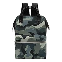 Camo Camouflage Print Travel Backpack Diaper Bag Lightweight Mommy Bag Shoulder Bag for Men Women