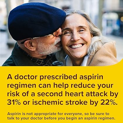 Bayer Aspirin Low Dose 81 mg, Enteric Coated Tablets, Doctor Recommended, Secondary Prevention of Cardiovascular Disease, 300 Safety Coated Tablets