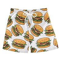 Fast Food Cheeseburgers Boys Swim Trunks Swim Beach Shorts Board Shorts Bathing Suit Hawaii Essentials