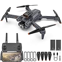 Drone with Camera for Adults Kids, 1080P HD FPV Camera Drones, 90° Adjustable Lens, Gestures Selfie, One Key Start, 360° Flips, 2 Batteries, RC Quadcopter Helicopter Toy Gift for Boys Girls-01