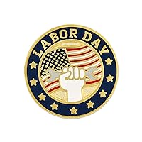 PinMart's Labor Day Patriotic American Flag Enamel Lapel Pin