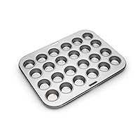 Mini Muffin and Cupcake Pan, 10.5 x 13.75 x 1.5 inches, 24 Cup, Stainless Steel