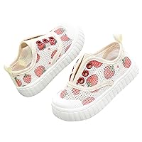 Summer Breathable Toddler Infant Sneakers Strawberry Print Mesh Sneakers Soft Sole Non Slip Casual Shoes