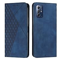 Compatible with Motorola Moto G Play 2024 Wallet Mobile Phone Leather Case Magnetic Suction Mobile Phone Case Card Slot Bracket Flip Phone Case Compatible with Motorola Moto G Play 2024 (Color : Blue