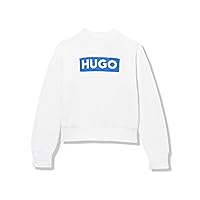 HUGO Women's Big Logo Cotton Pullover Sweater
