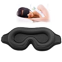 Sleep Mask for Side Sleeper, Upgraded 3D Contoured Cup Eye mask Blindfold for Man Women, Block Out Light, Eye mask with Adjustable Strap, Breathable & Soft for Sleeping, Yoga, Traveling (Black)