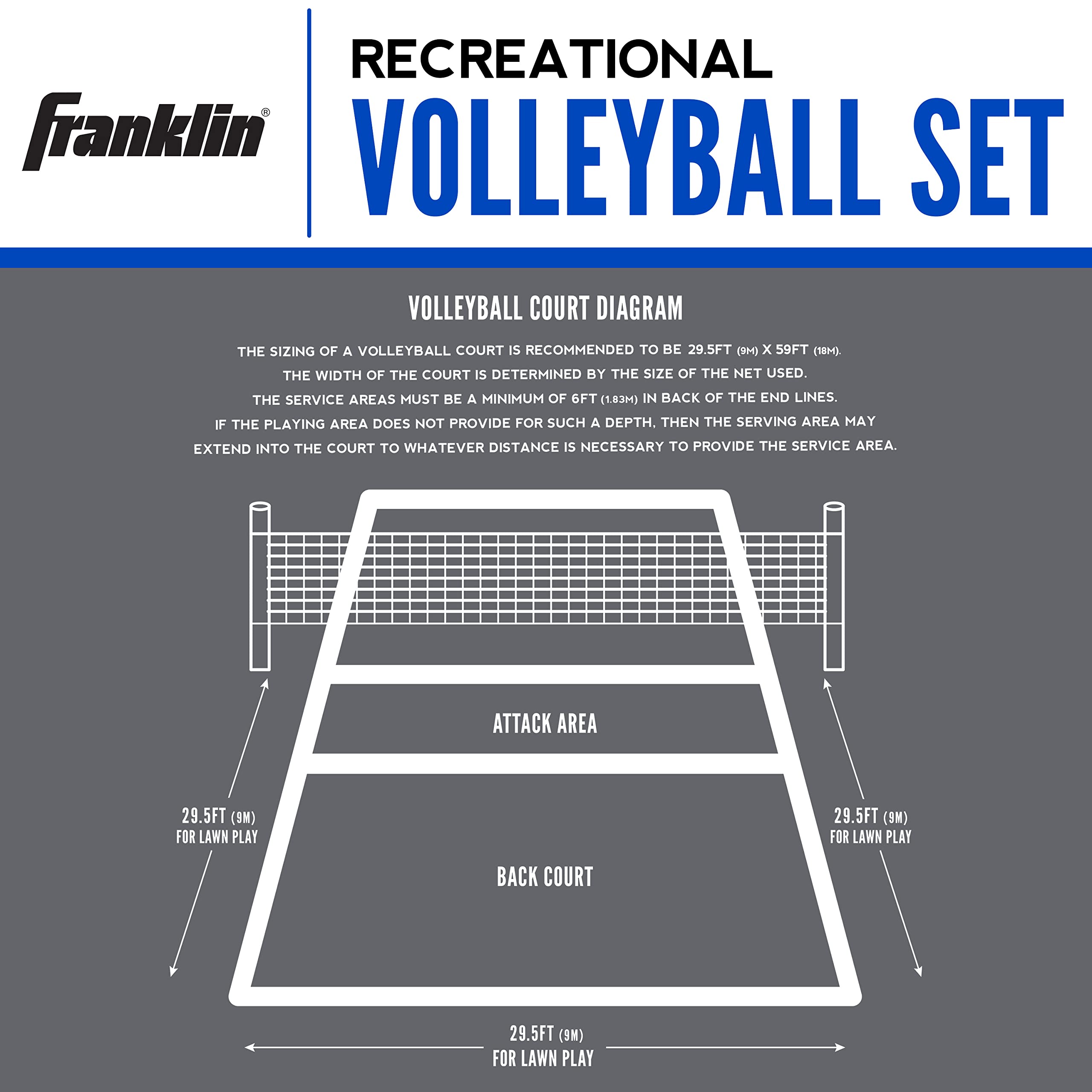 Franklin Sports Volleyball and Badminton Set
