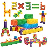 WEofferwhatYOUwant Educational Interlocking STEM Building Blocks 150 Pieces. Build Toy Accessories, Cubes, Shapes and More for Ages 3 Year and Up